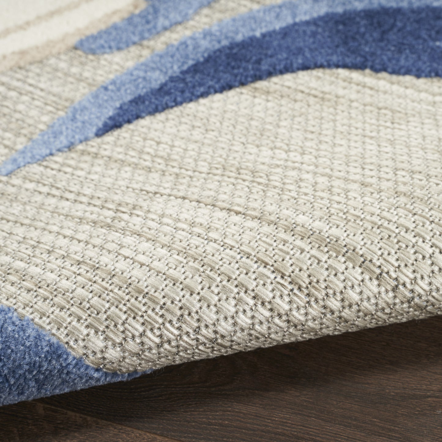 3' X 4' Blue and Gray Floral Indoor Outdoor Area Rug-4