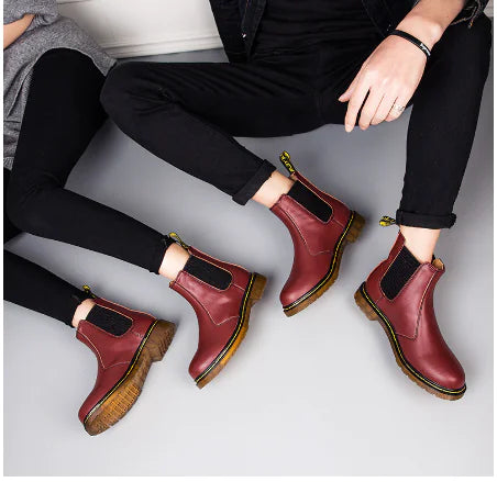Autumn Chic Cowhide Martin Boots